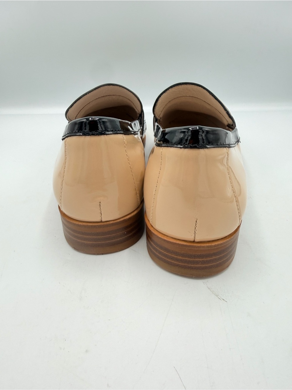 Cecelia New York Kail Penny Loafers Patent Leather Nude Black - Picture 6 of 10